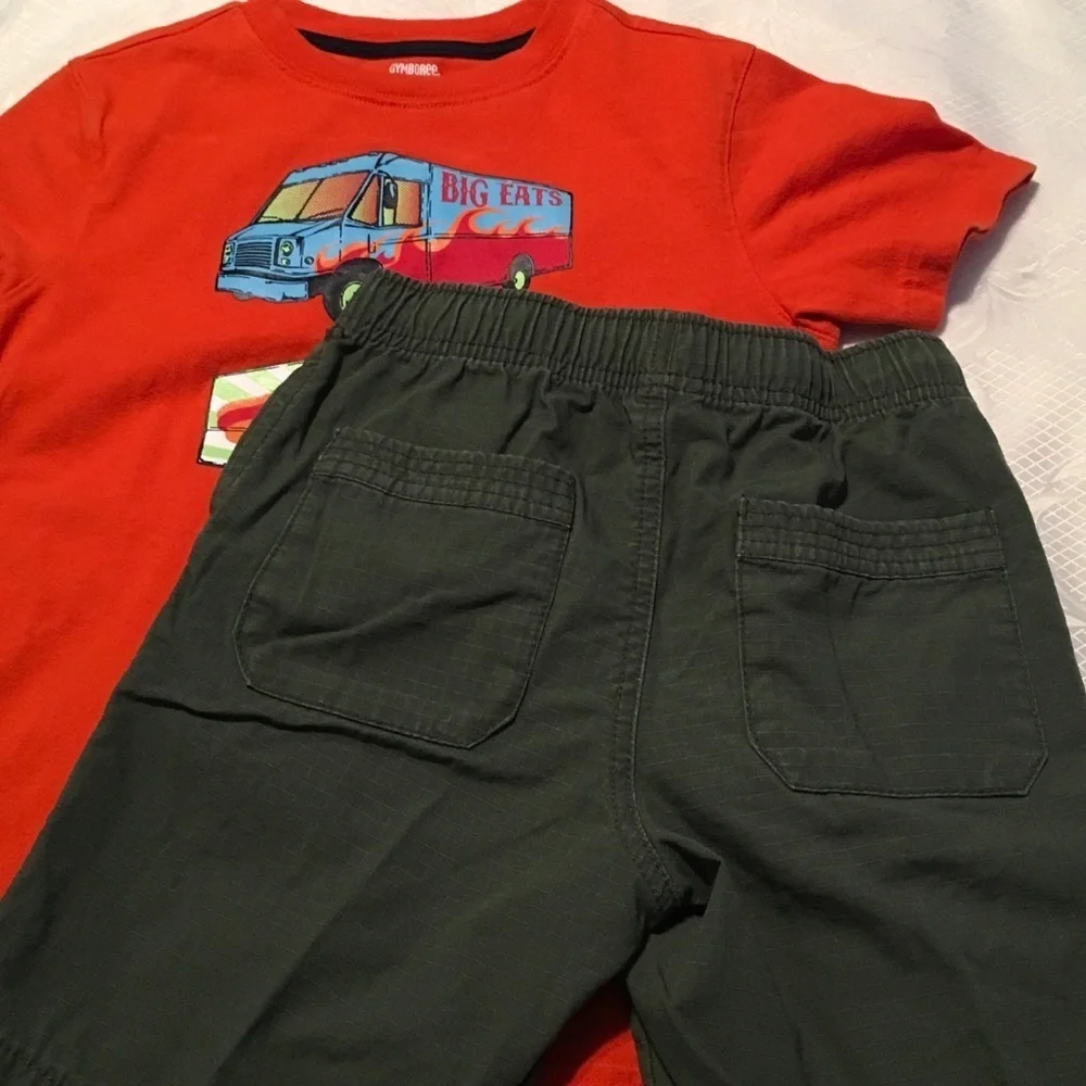 Gymboree Orange & green gorgeous boys set size 7..